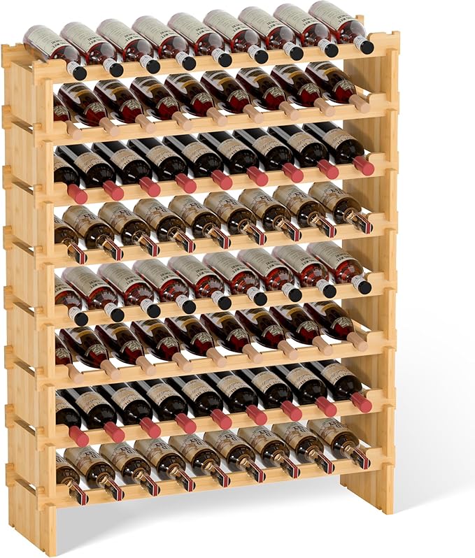 Wine Rack Freestanding Floor - 8 Tiers Wine Bottle Holder 72 Bottle Stackable Wine Rack