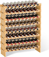 Wine Rack Freestanding Floor - 8 Tiers Wine Bottle Holder 72 Bottle Stackable Wine Rack