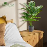 Rose Fake Plants Tall 28'' Artificial Monstera Faux Plants Indoor for Living Room