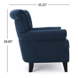 Christopher Knight Home Merritt Fabric Tufted Chair, Dark Blue Dimensions: 37.00”D x 35.25”W x 38.00”H