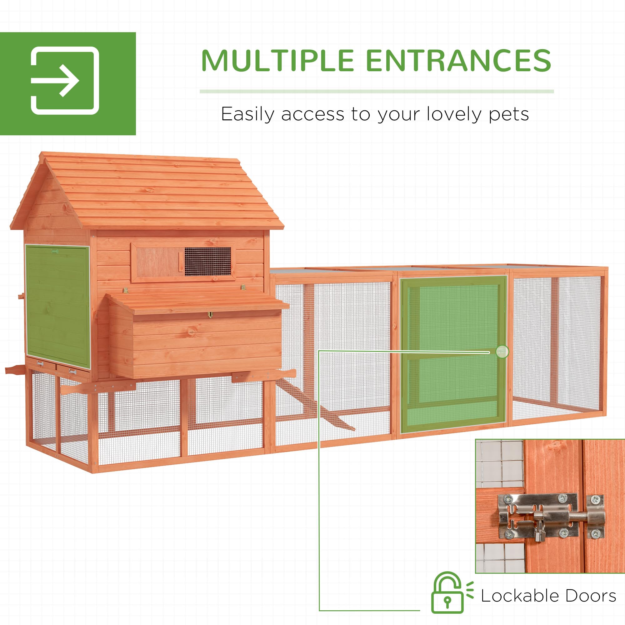 45" Chicken Coop Large Chicken House Rabbit Hutch Wooden Poultry Cage