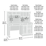 Palladia Desk with Hutch, L: 59.49" x W: 23.54" x H: 56.5", Vintage Oak Finish