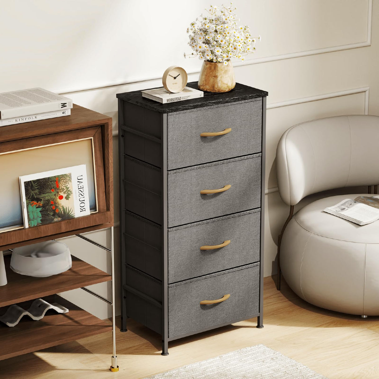 Dresser for Bedroom with 4 Drawers, Closet Storage Drawer Organizer