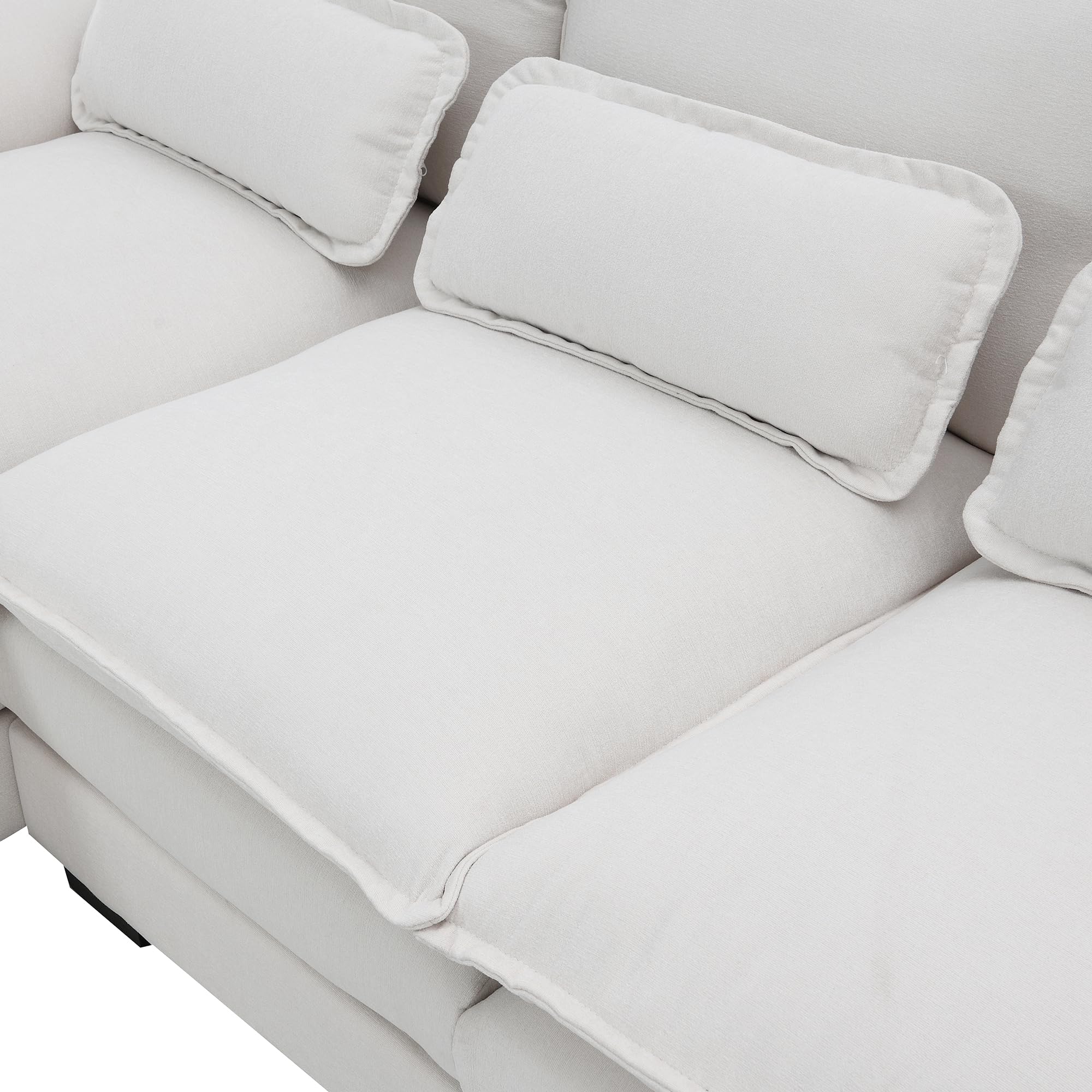 109.8“ Sectional Sofa Cloud Couch for Living Room, Modern Chenille Large Overstuffed U