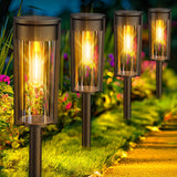 Solar Pathway Lights Outdoor, Upgraded 8 Pack Solar Lights Outdoor, IP65 Waterproof