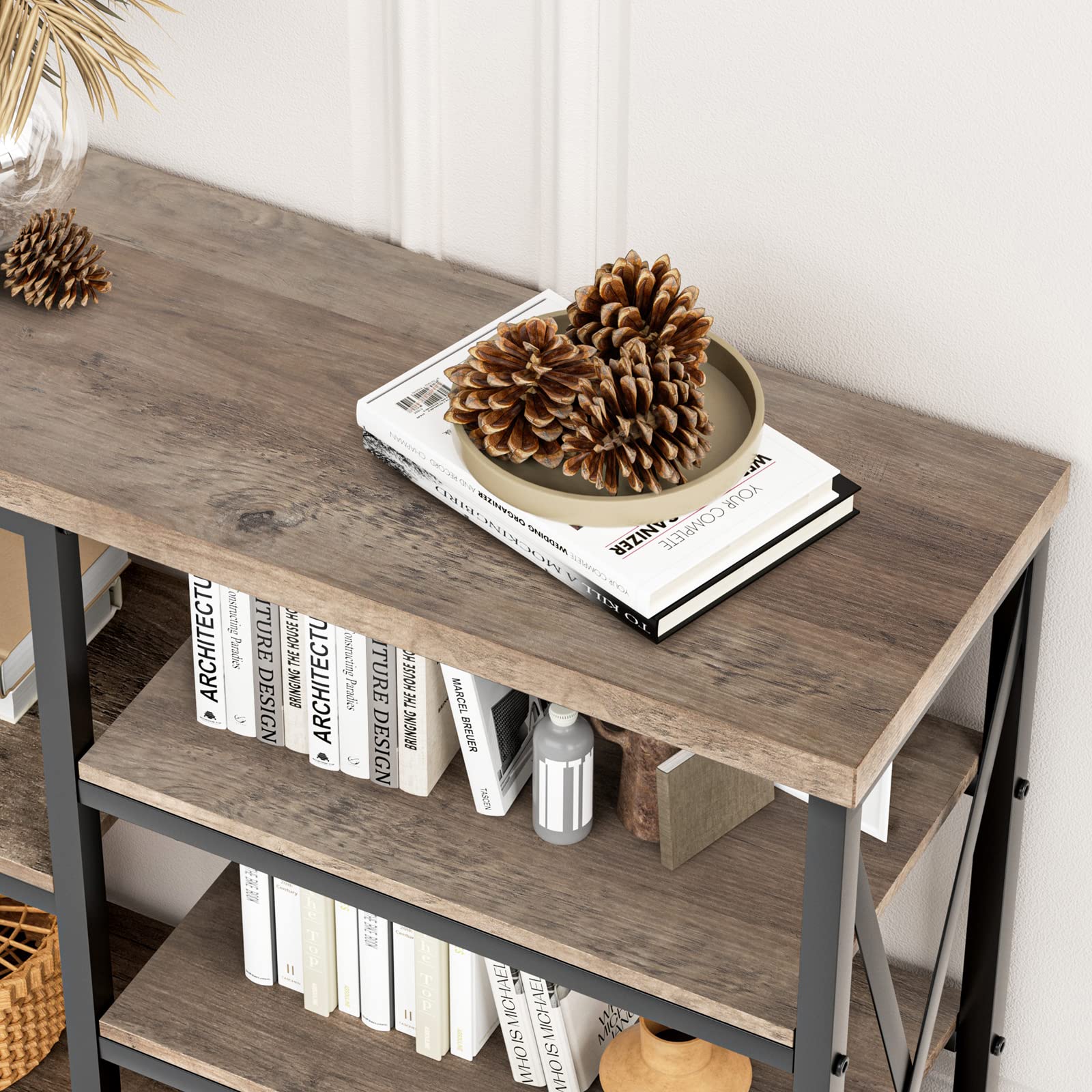 70 Inch Console Table, Extra Long & Sturdy Entryway Table with Metal,