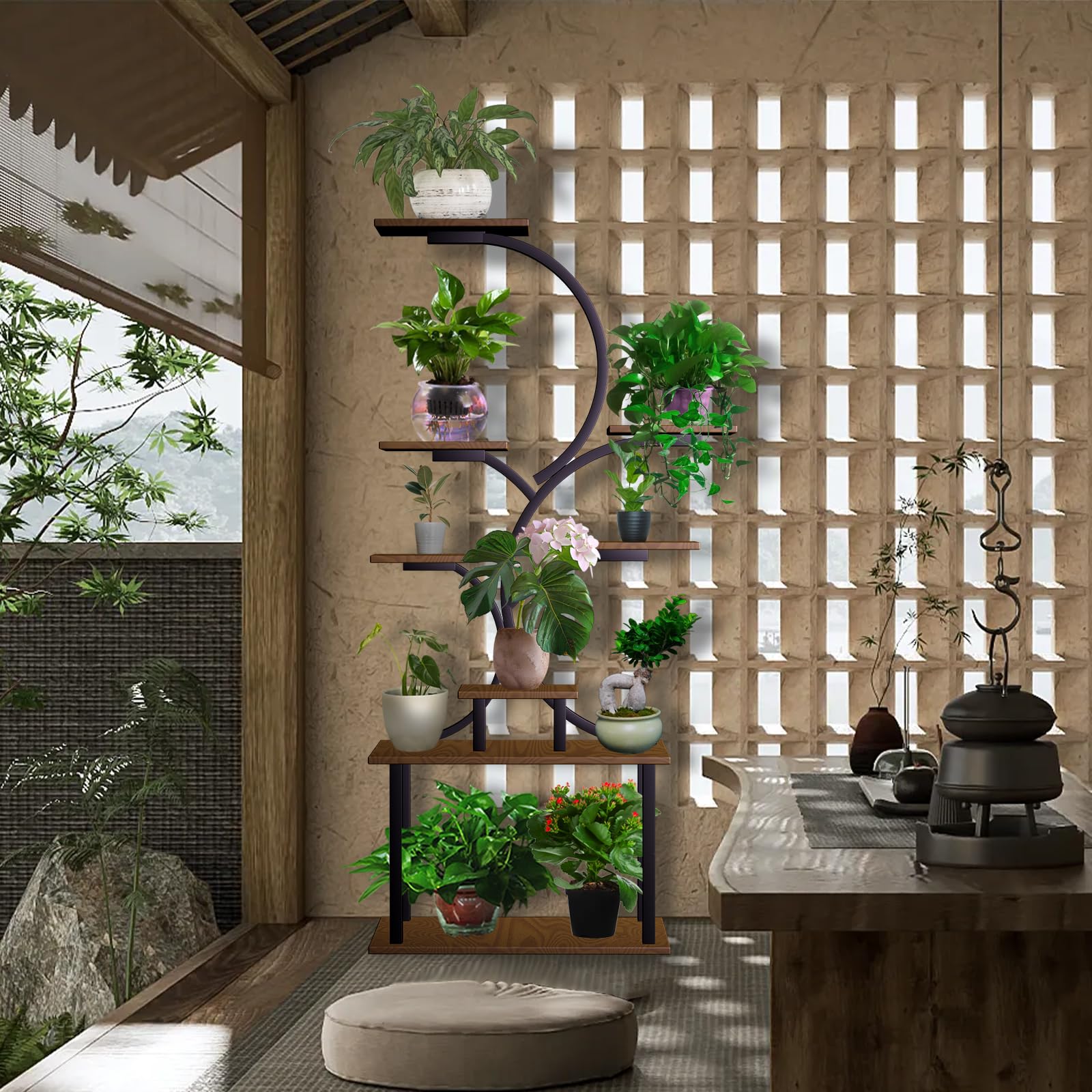 GrowNest 62 – 8 Tier Metal Plant Shelf with Adjustable Grow Lights