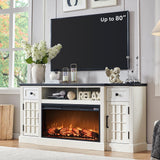 Fireplace TV Stand for up-to-80 TV, Farmhouse 70" Entertainment Center