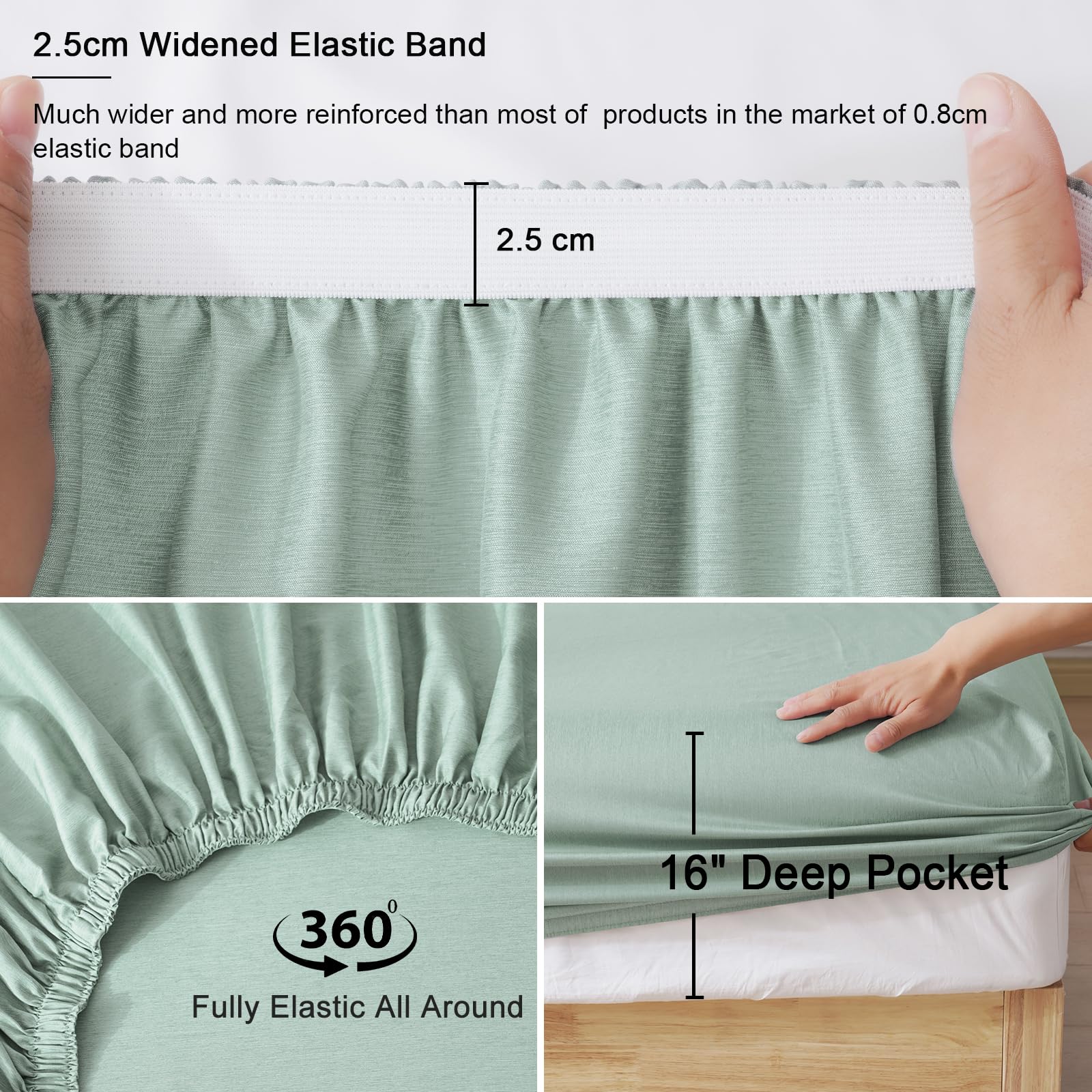 Cooling Sheets Set Queen Size, Rayon Derived from Bamboo & Polyester