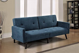 Velvet Square Arm Sofa Bed Sofabed, Dark Grey