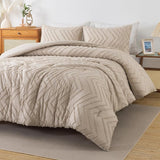 White Comforter King Size, Boho Soft Fluffy Warm Lightweight Bedding Comforter