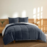 00520 Blissful King Comforter Set Reversible Fluffy All Season Comforter and Pillow Shams Easy Care Soft
