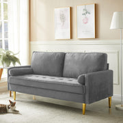 67" Mid Century Modern Loveseat Sofa, 2-Seater Velvet Tufted Love Seat