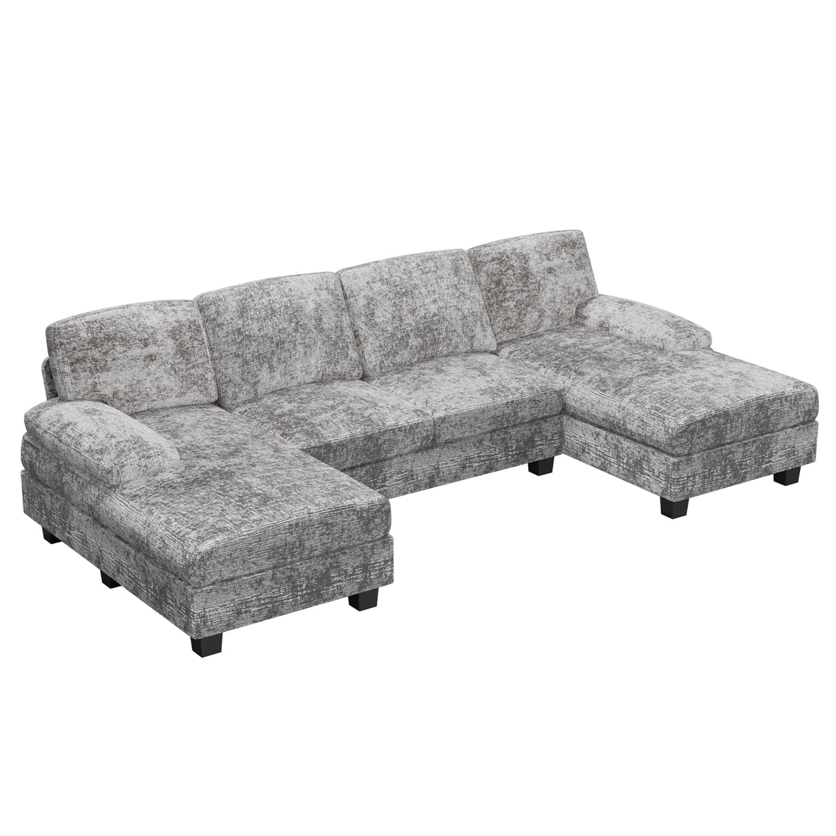 Convertible Sectional Sofa Couch, 4 Seat Sofa Set