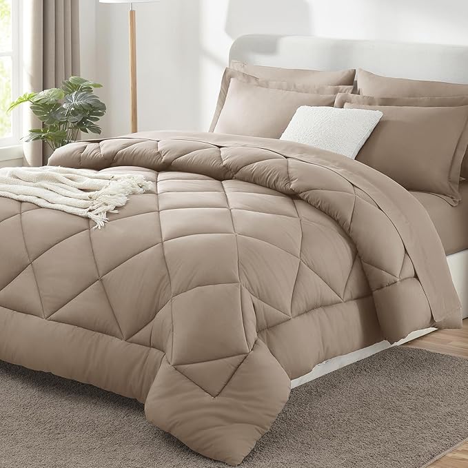 King Bed in a Bag 7-Pieces Comforter Sets with Comforter and Sheets Teal All Season