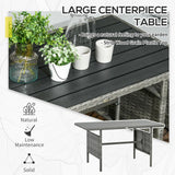 Wicker Outdoor Patio Furniture Set, L-Shaped 7 Piece Outdoor Dining Sectional Sofa