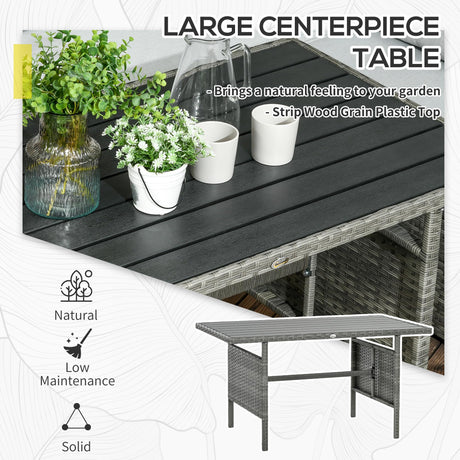 Wicker Outdoor Patio Furniture Set, L-Shaped 7 Piece Outdoor Dining Sectional Sofa
