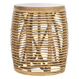 Home Maui Coastal Natural Rattan Drum Stool Table