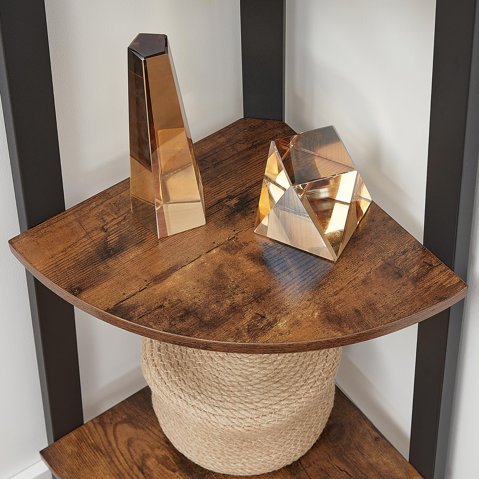4-Tier Corner Shelf Stand – Industrial Ladder Bookshelf
