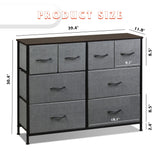 Dresser for Bedroom with 8 Drawers, Wide Fabric Dresser for Storage and Organization