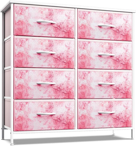 Kids Dresser with 12 Drawers - Chest Organizer Unit with Steel Frame Wood Top & Handle