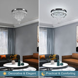 19.7" Crystal Chandeliers Crystal Ceiling Light Fixtures LED Flush Mount Light Modern