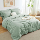 Queen Comforter Set Sage Green, 7 Pieces Bed in a Bag, Bedding Comforter Set