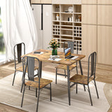 Dining Table Set for 4 with One Table and Four Chairs, Small Space Dinette for Kitchen