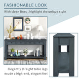 Merax Console Table Sideboard with Storage and Bottom Shelf for Living Room, Kitchen, Entryway/Hallway, 14D x 63W x 30H in, Navy