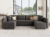 Modular Sectional Sofa with Storage Seat Convertible L Shaped Couch with Chaise Velvet