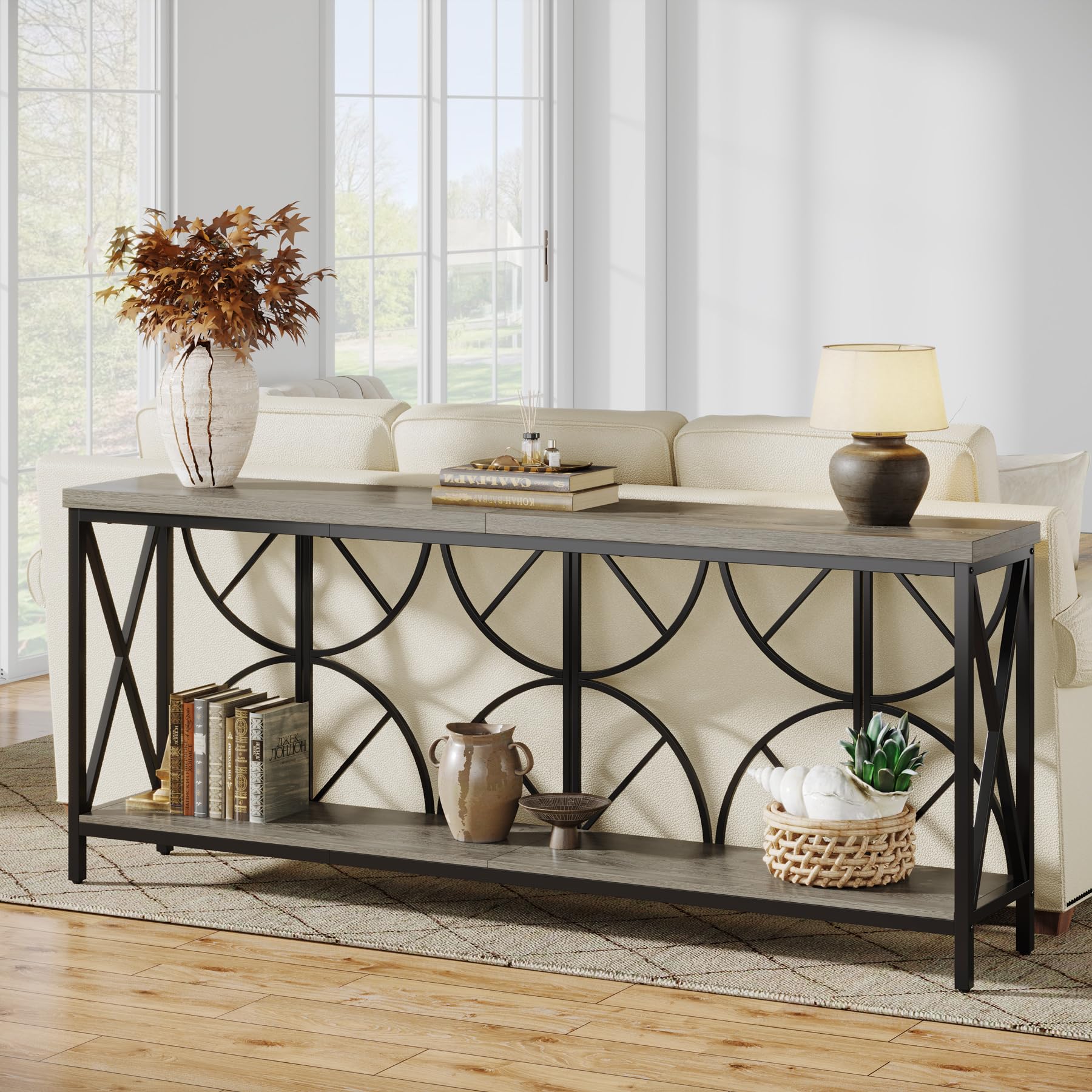 70.9-Inch Extra Long Console Table with Storage - Narrow Sofa Table