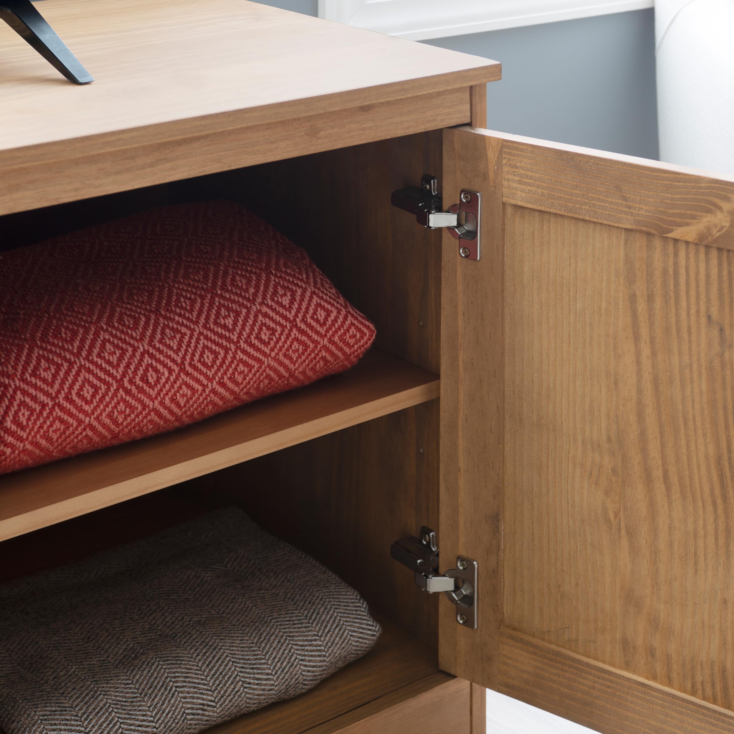 Natural Victor Solid Brazilian Pine Two Door TV Media Stand