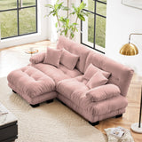 94" L Shape Sofa, Chenille 2 Seater Cloud Couch with 4 Soft Pillows