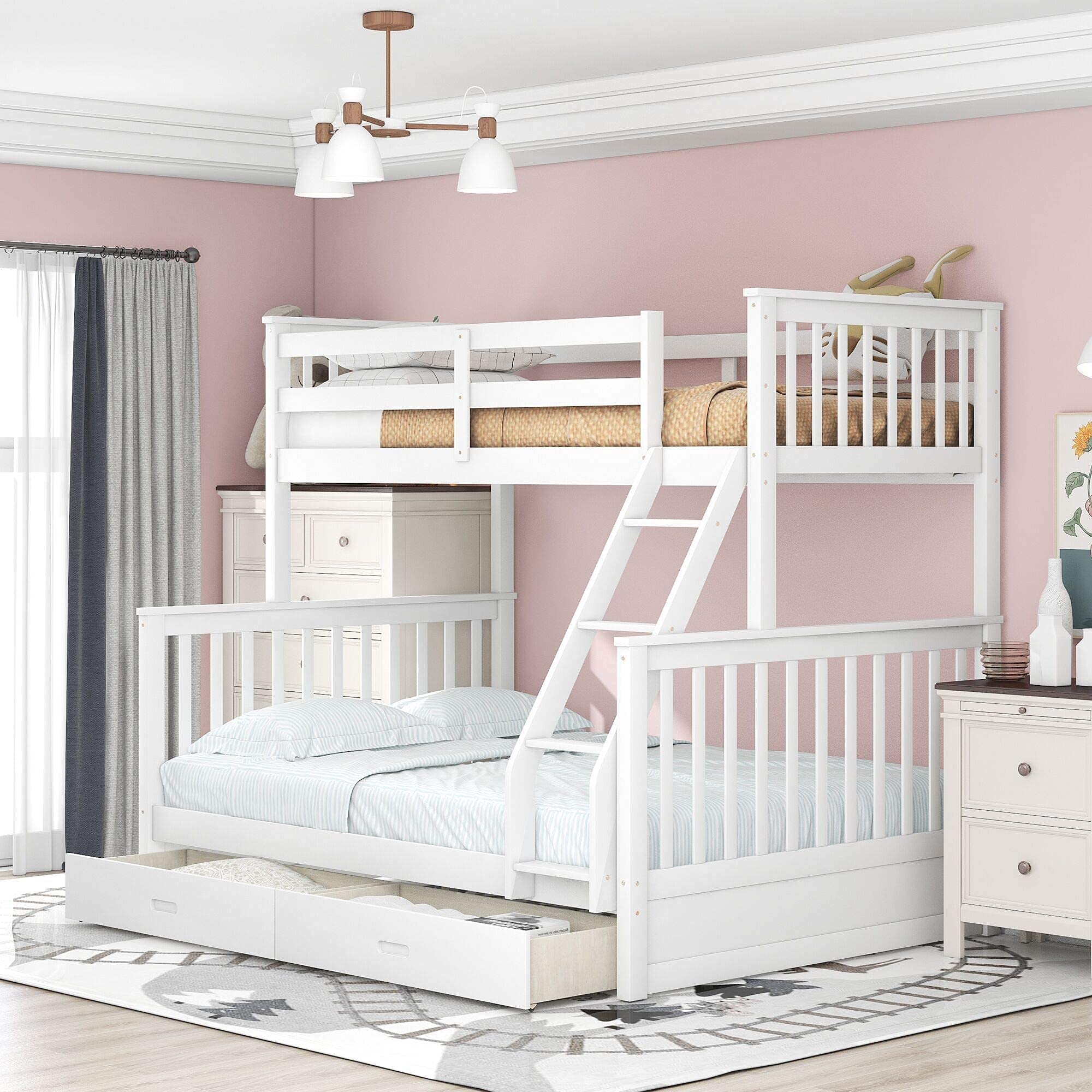 Bunk Bed Twin Over Full Wood Bunk Beds Frame