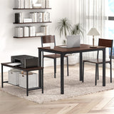 4-Piece Kitchen Table and 2 Chairs for 4 with Bench, Dining Table Set for Small Space