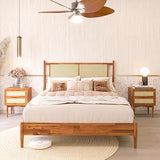 Oliver 15 Inch Signature Bed Frame with Rattan Headboard