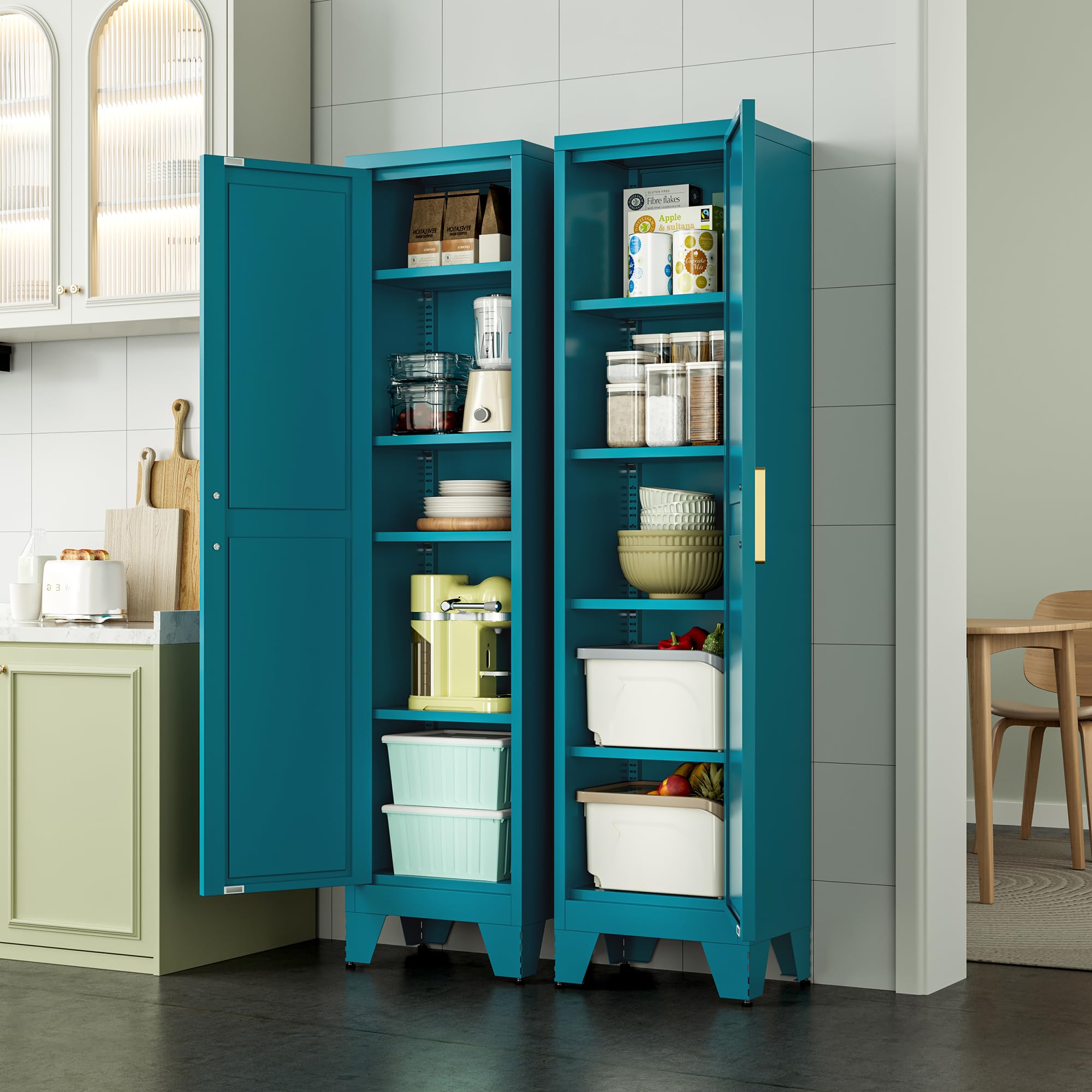 67''Farmhouse Metal Storage Cabinet with Barn Doors,Steel File Cabinet for Home Office