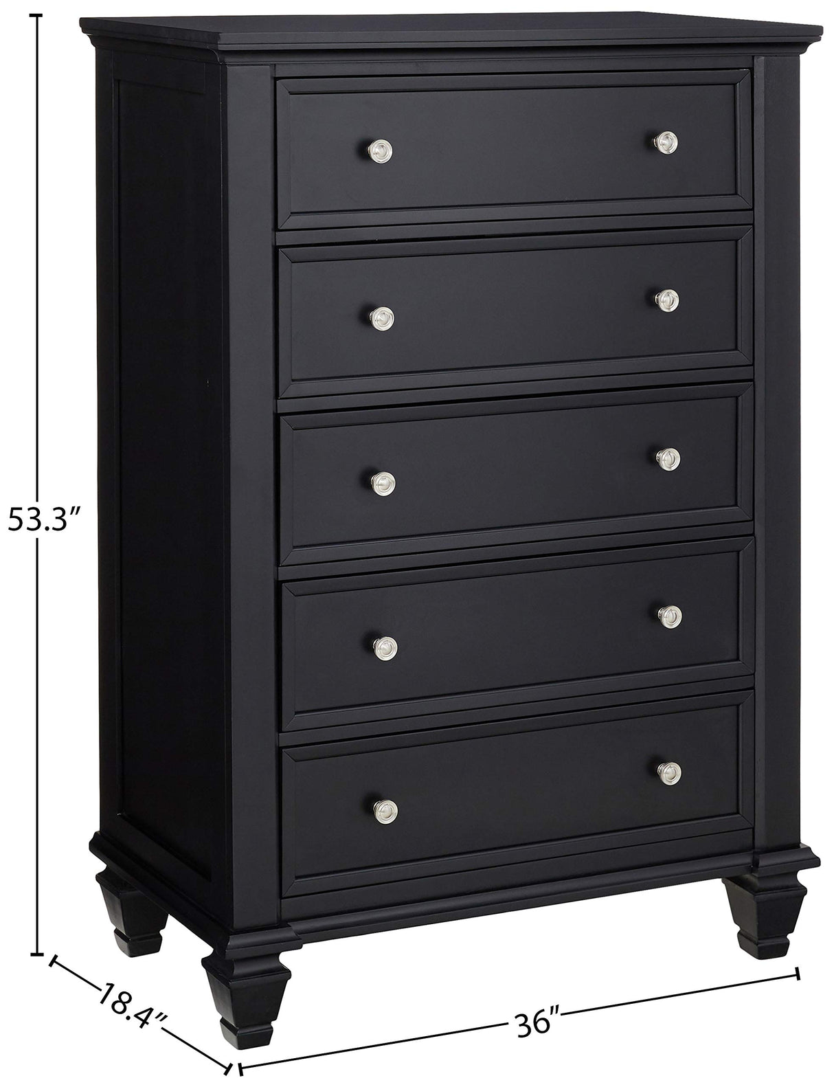 5 Drawer Chest Black 201325