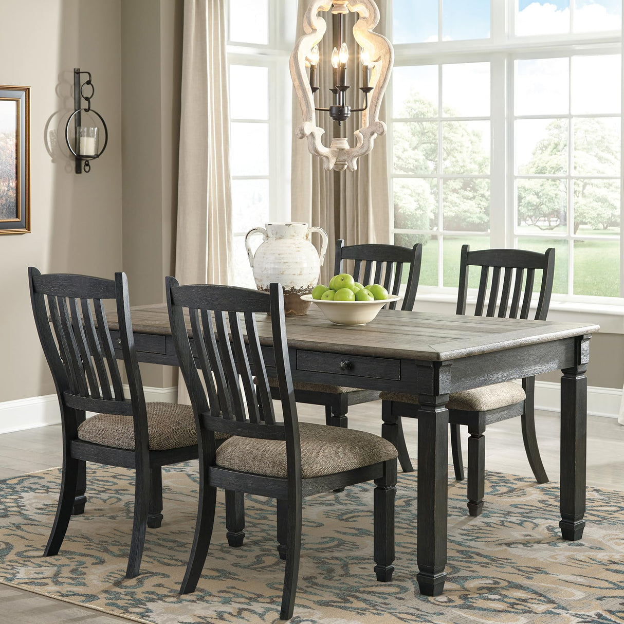 Tyler Creek Farmhouse Dining Table with Storage Drawers