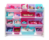 Toy Organizer (16 Bins) and Book Rack Storage Bookshelf (Pastel Collection)