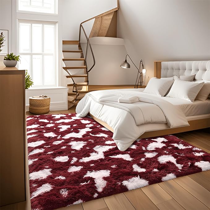 Fluffy Bedroom Rug Carpet - 6x9 Feet Shaggy Area Rugs for Living Room, Soft Rug for Girls Boys Kids Room,