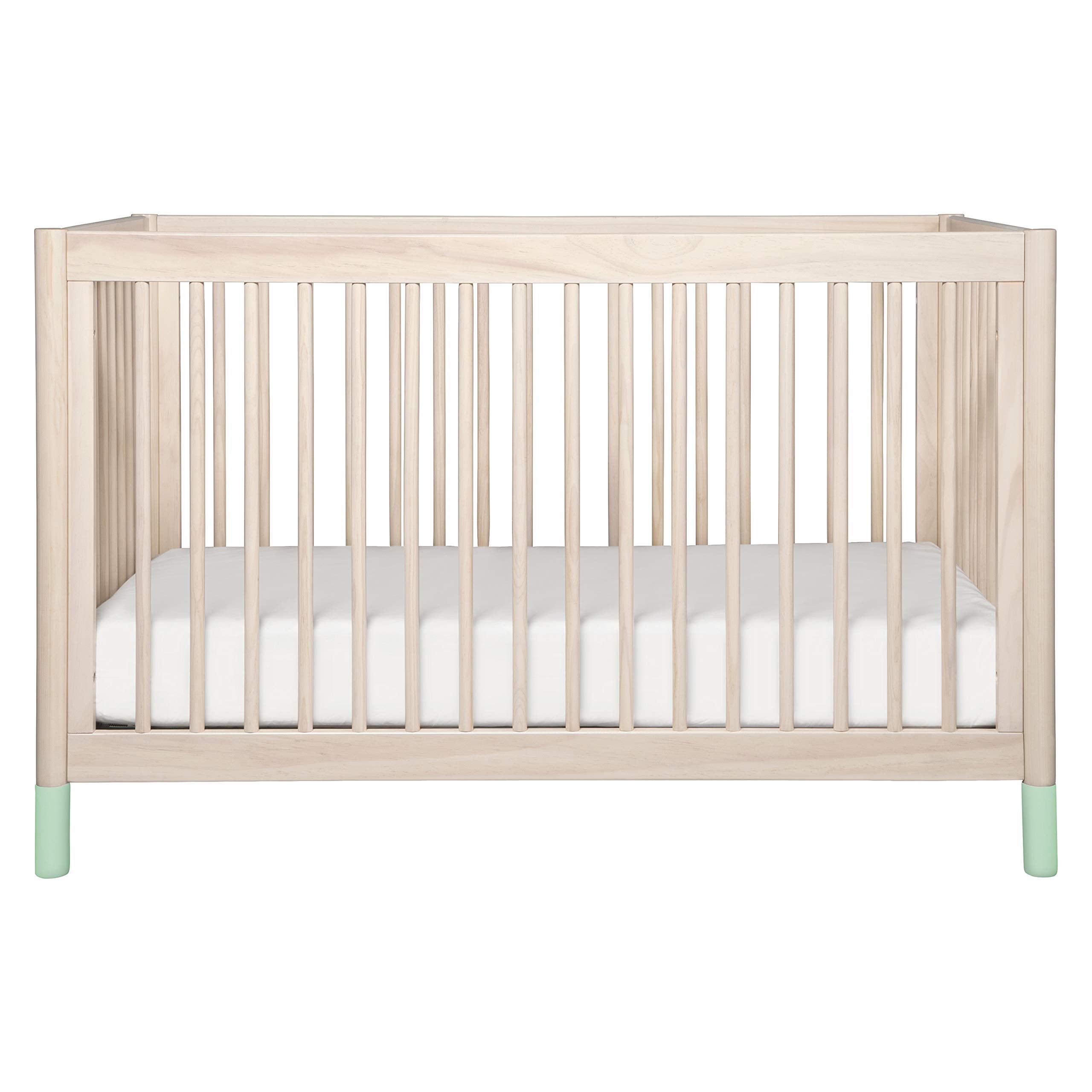 4-in-1 Convertible Crib with Toddler Bed Conversion in Washed Natural