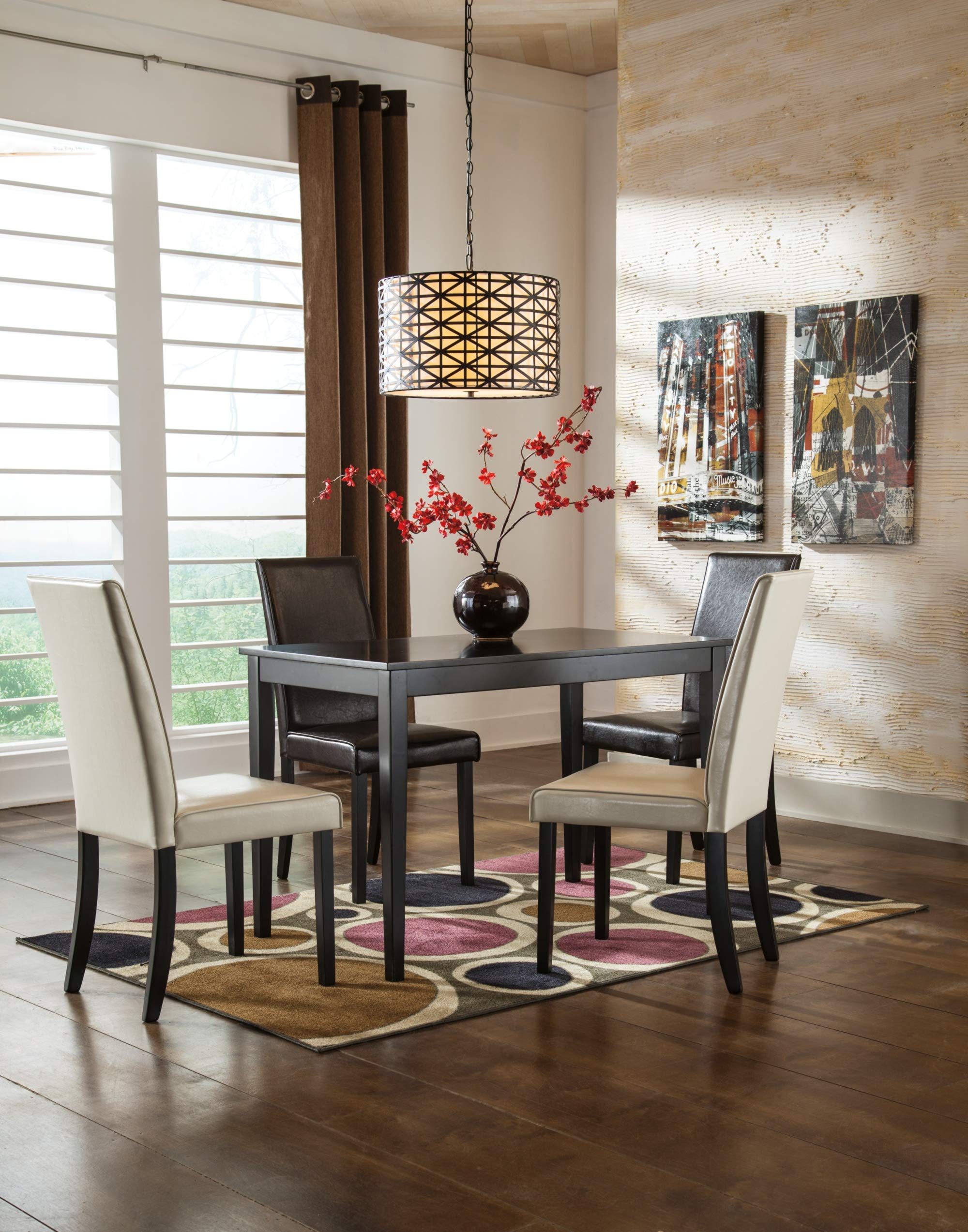 Kimonte Rectangular Dining Table - Contemporary Black Wood