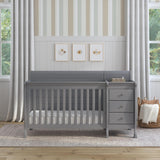 Kalani 4-in-1 Convertibe Crib and Changer Combo in Gray