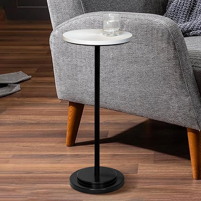 Drink Table, Carved Table Top Martini Table, Small Side Table