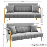 56.5" W Modern Loveseat 2 Seater Sofa Luxurious Velvet Fabric Couch