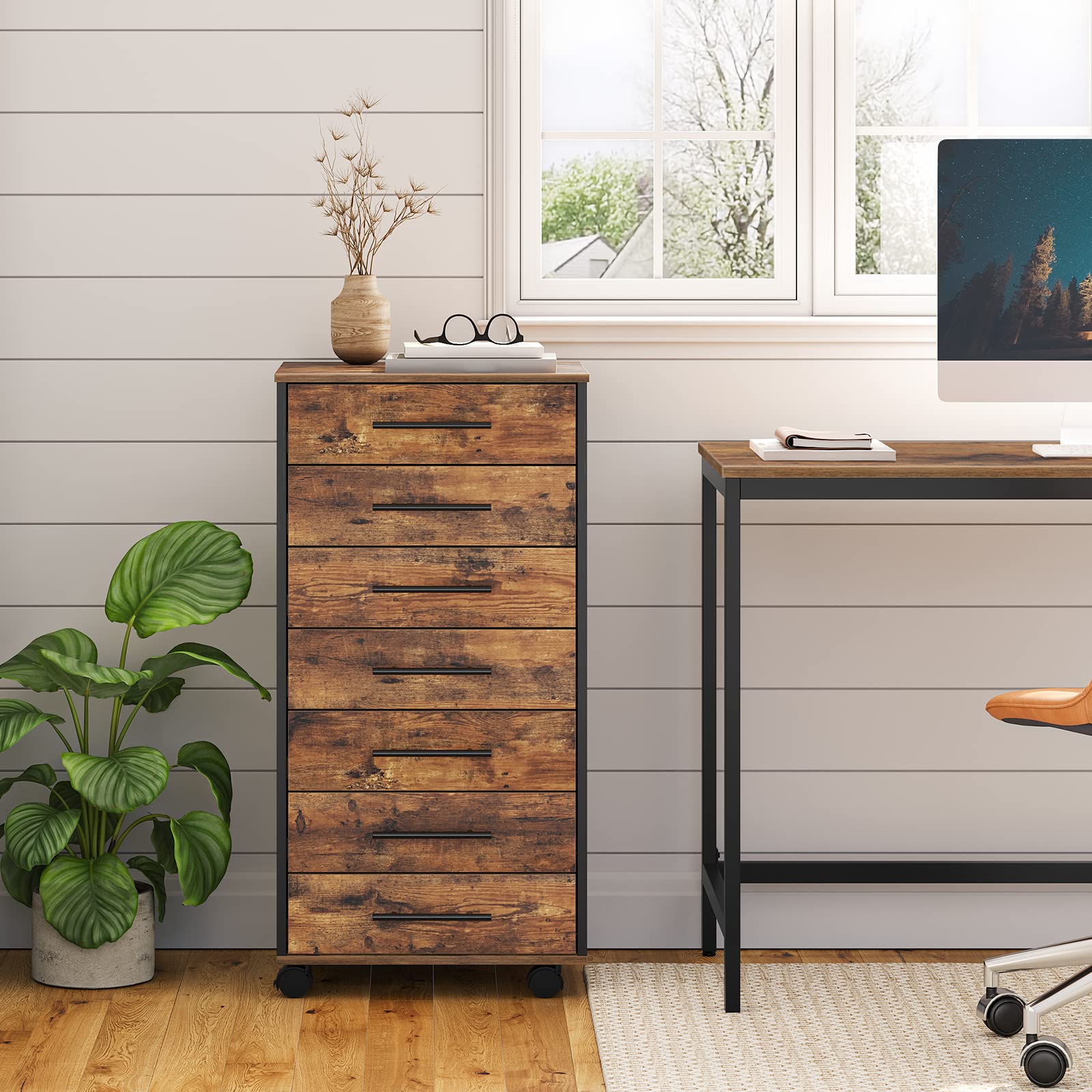 7-Drawer Chest, File Cabinet, Wooden File Cabinet, Office Cabinet with Drawers