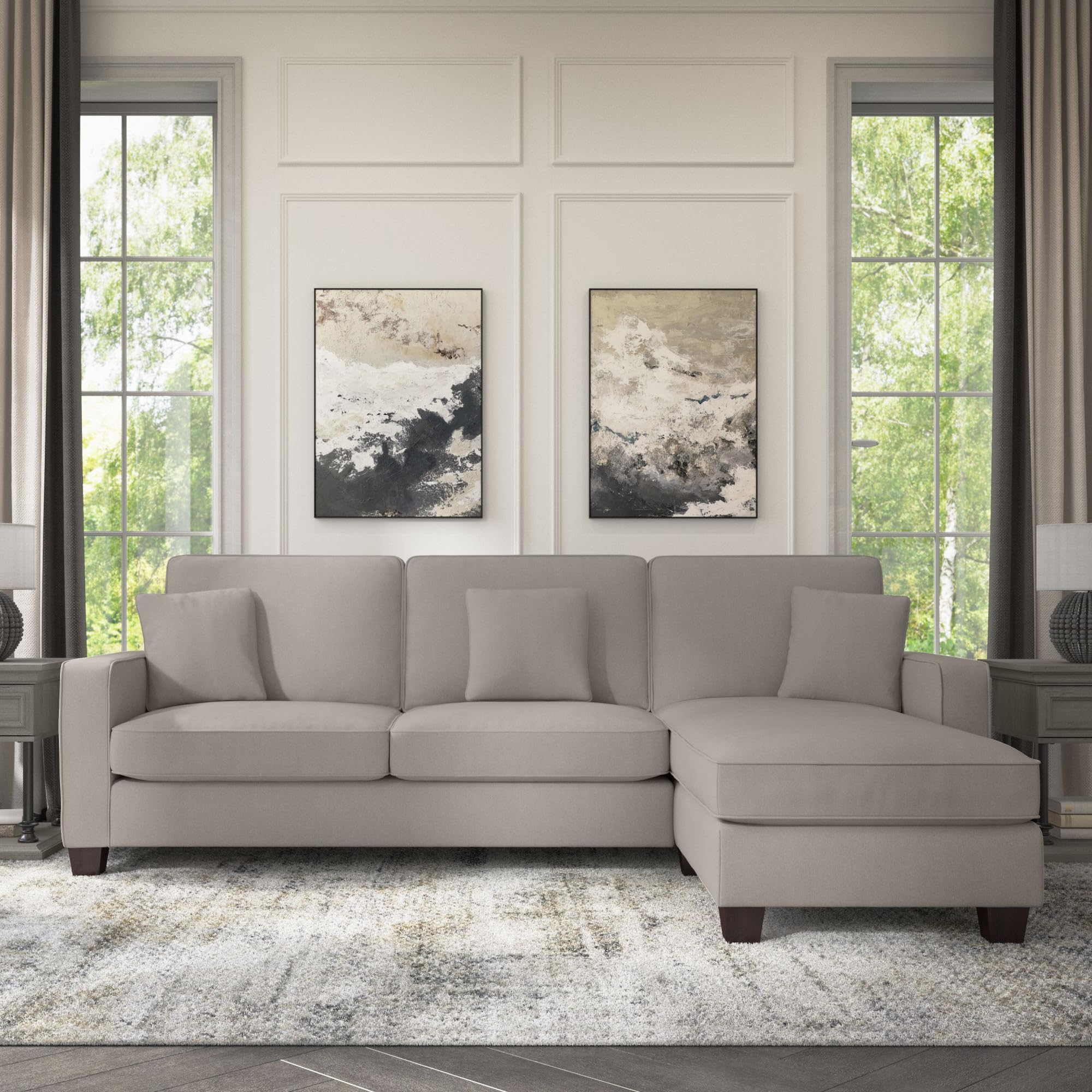 102 Inch Sectional Couch with Reversible Chaise Lounge, Modern Living Room