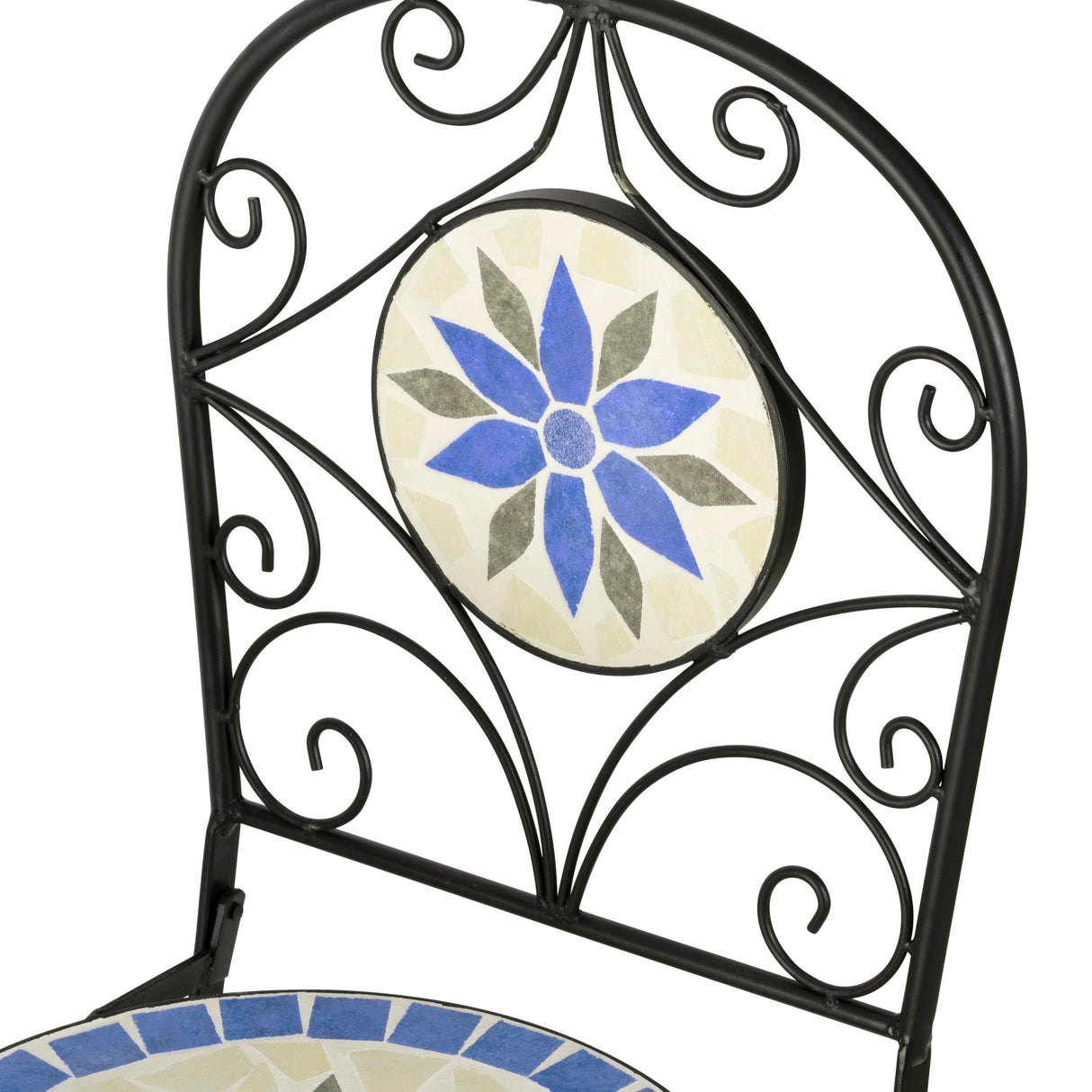 Corporation Blue and Beige Mosaic Bistro Set