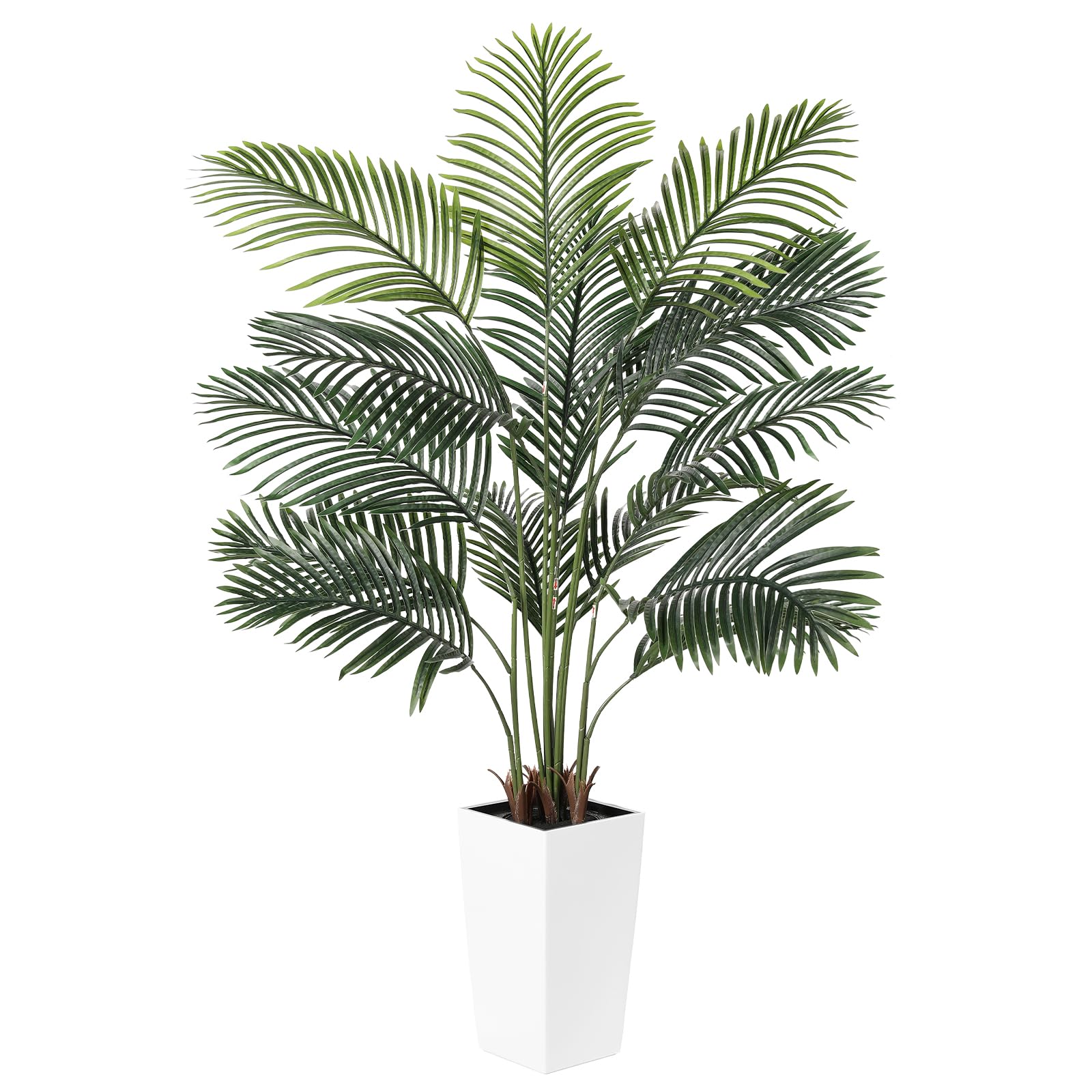 PHYTREE 5.5FT Artificial Palm Tree with Planter - Realistic Fake Palm Tree Floor Plants with Lifelike Leaves, Faux Potted Palm Plant for Home Office Decor